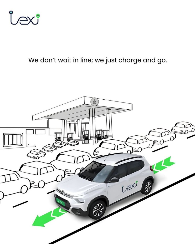Lexi EV Cab - We don't wait in line; we just charge and go
